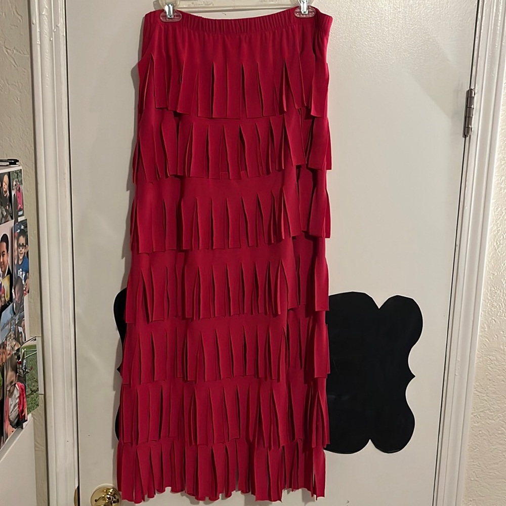 🔴HOLD🔴 EUC | No Brand | Pink Ruffle Maxi Skirt